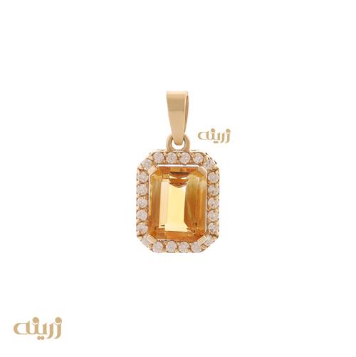 آویز سیترین تراش امرالد 