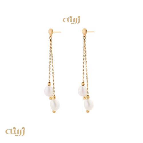 گوشواره طلا باروک میخی آویزی 