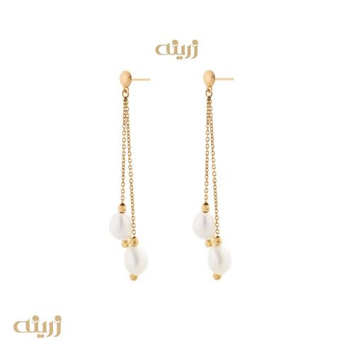 گوشواره طلا باروک میخی آویزی 