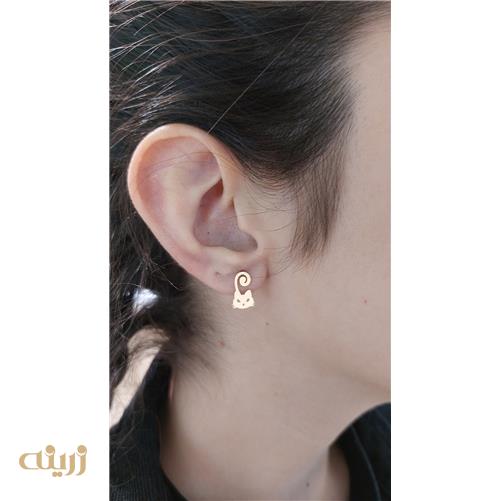 گوشواره طلا میخی طرح گربه دم دراز