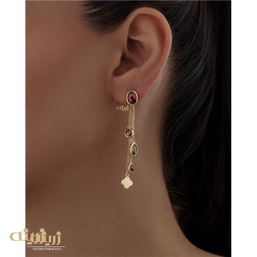 گوشواره طلا مارکو میخی آویزدار