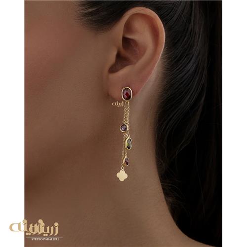 گوشواره طلا مارکو میخی آویزدار