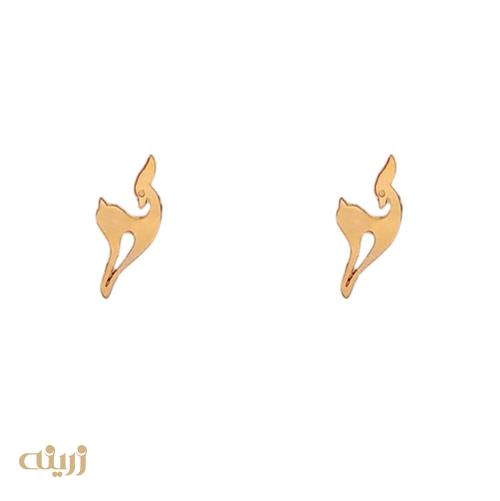 گوشواره طلا میخی طرح آهو