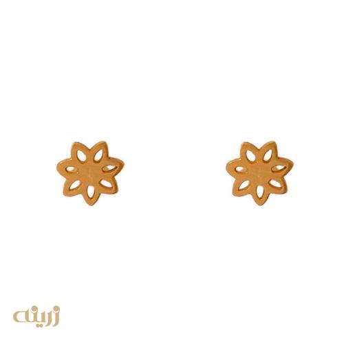 گوشواره طلا میخی طرح گل