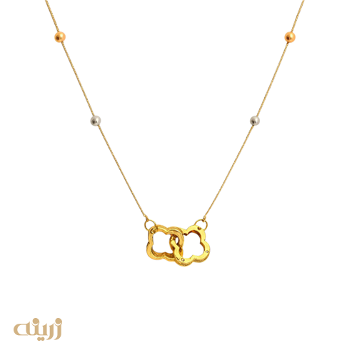 گردنبند طلا دو ونکلیف با گوی براق لوکس