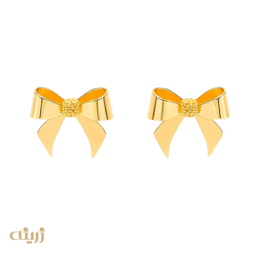 گوشواره طلا میخی پاپیون دستساز