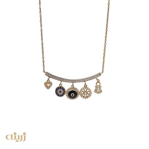 گردنبند شرابه ای نگین دار 