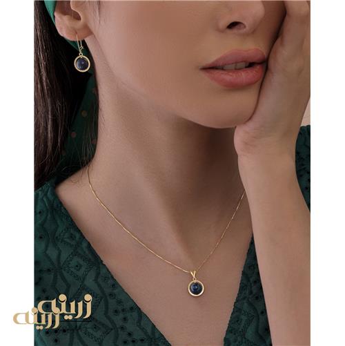 نیم ست طلا کادویی طرح کیانیت سرمه ای 