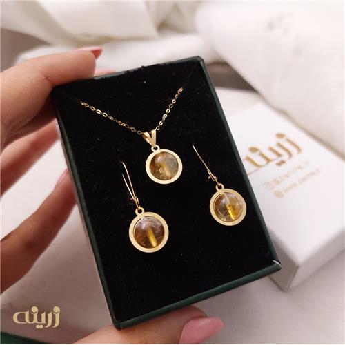 آویز طلا طرح سیترین کادویی