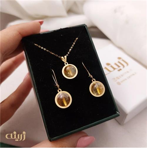 آویز طلا طرح سیترین کادویی
