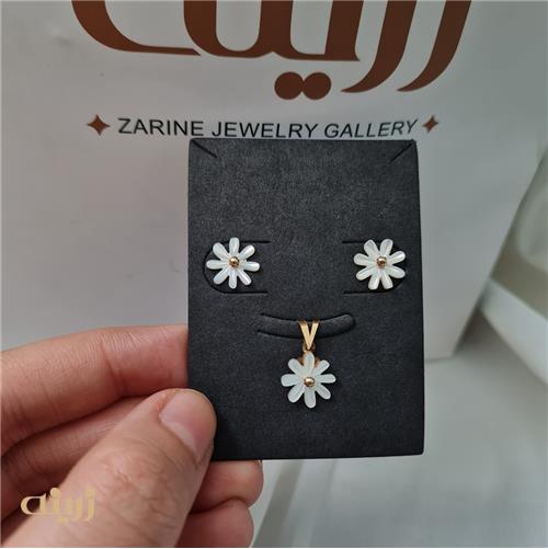 نیم ست طلا  طرح شکوفه صدفی