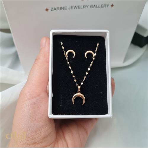 نیم ست طلا طرح ماه مینیمال