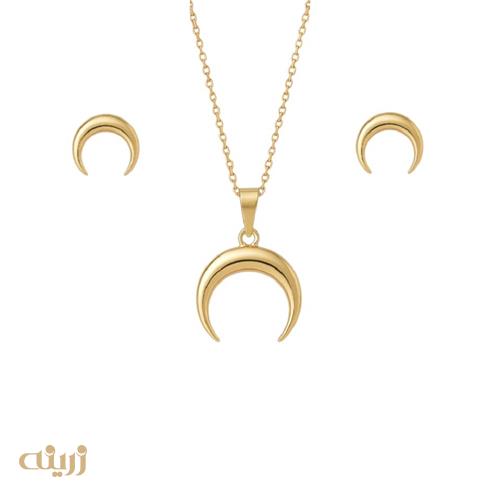 نیم ست طلا طرح ماه مینیمال