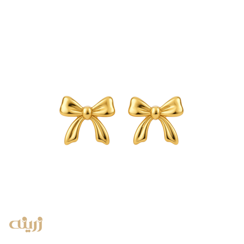 گوشواره طلا میخی پاپیون مینیمال 