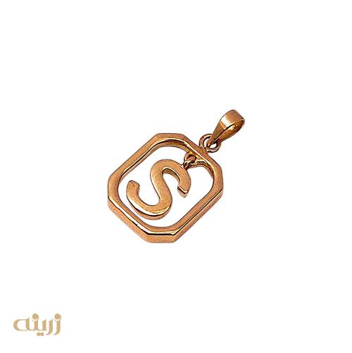 آویز طلا حروف انگلیسی هشت ضلعی 