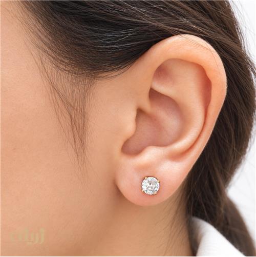 گوشواره طلا میخی تک نگین کد E0183