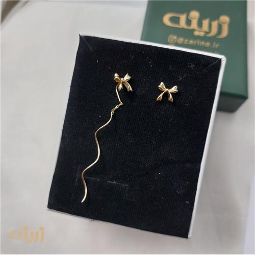 گوشواره طلا پاپیون ریخته کرلی