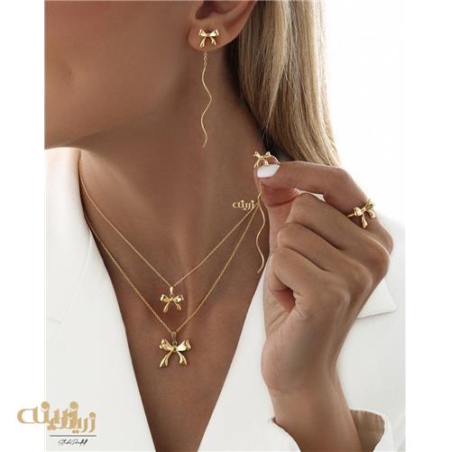 گوشواره طلا پاپیون ریخته کرلی