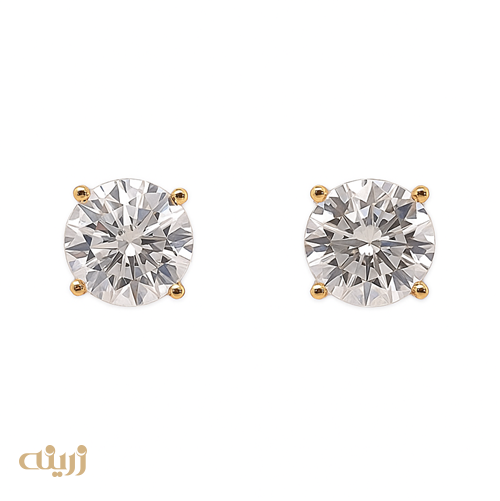 گوشواره طلا میخی تک نگین