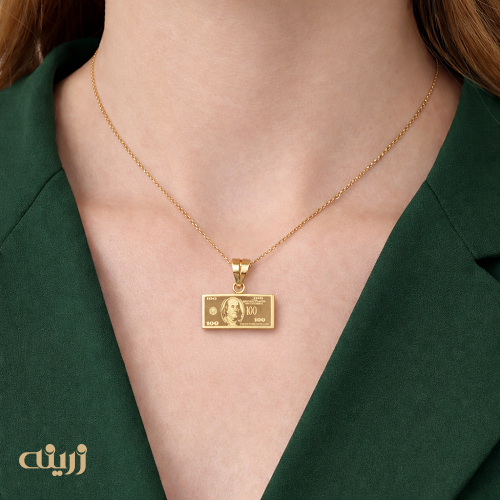 آویز طلا طرح دلار سبک و نمادار 