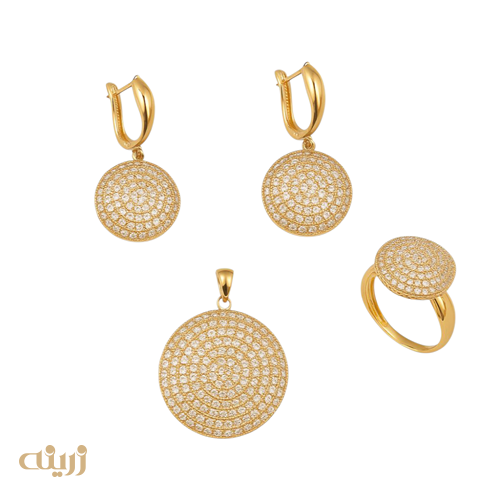 نیم ست طلا تمام تراش آوا 