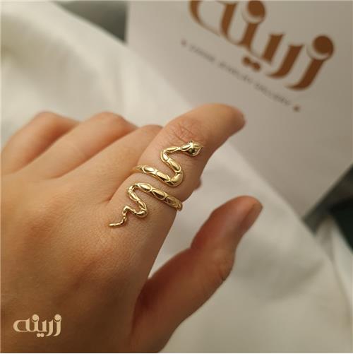 انگشتر طلا طرح مارپیچ بلند