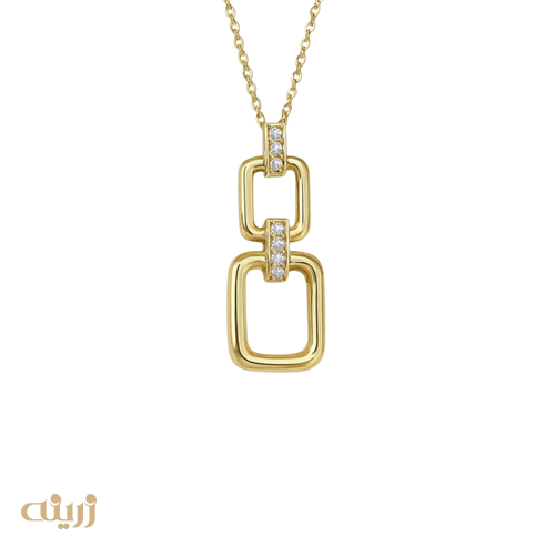 گردنبند طلا کارتیه نگین دار 