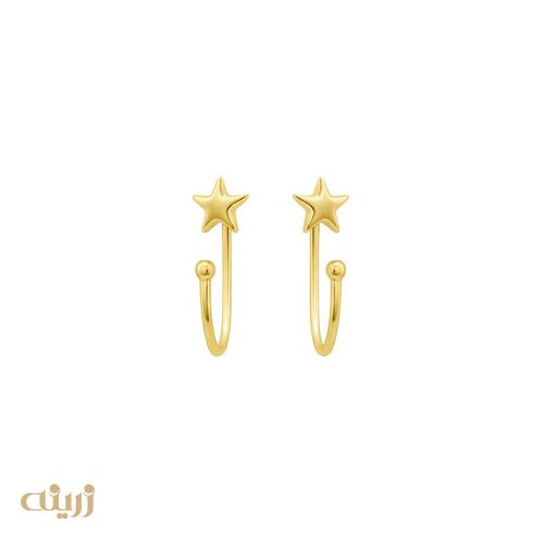 گوشواره طلا طرح عصایی U کد E0258