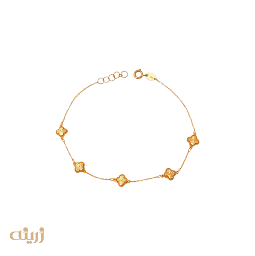 دستبند طلا  ونکلیف پنج گل سبک لوکس