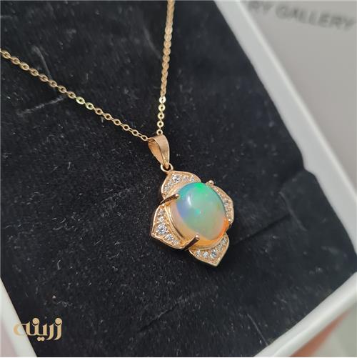 آویز اوپال سفید طرح جواهر 