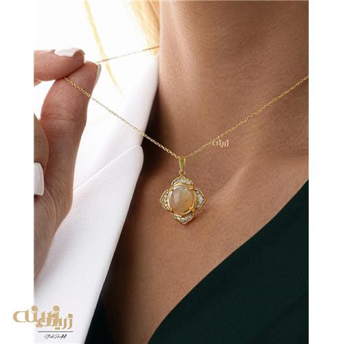 آویز اوپال سفید طرح جواهر 