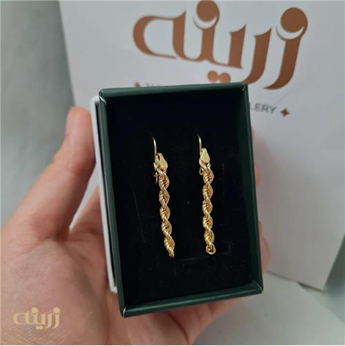 گوشواره طلا عصایی طنابی