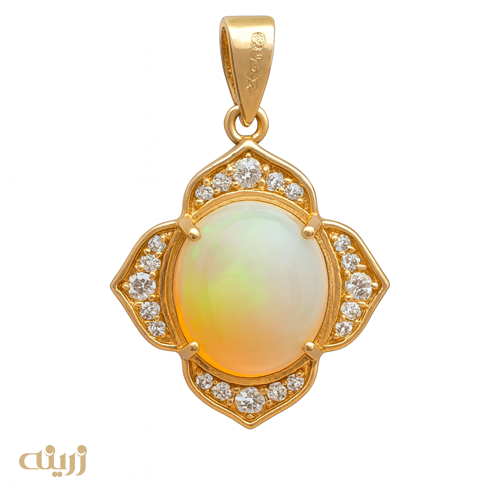 آویز اوپال سفید طرح جواهر 