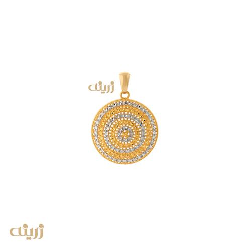 آویز طلا آوا طرح دایره تراش