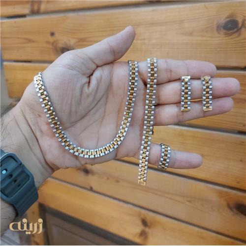 نیم ست طلا طرح رولکس پارادایس