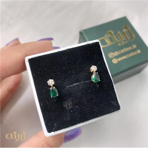 گوشواره طلا میخی فلاور و اشک 
