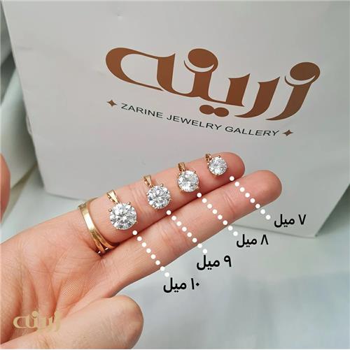آویز طلا طرح جواهر تک نگین
