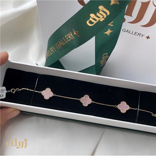 دستبند طلا سه ونکلیف سنگدار