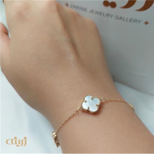 دستبند طلا سه ونکلیف سنگدار