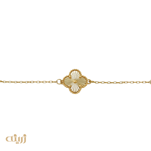 دستبند طلا تک گل ونکلیف تراش 