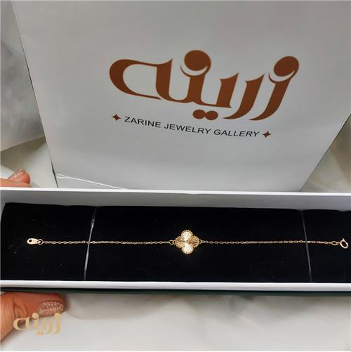 دستبند طلا تک گل ونکلیف تراش 