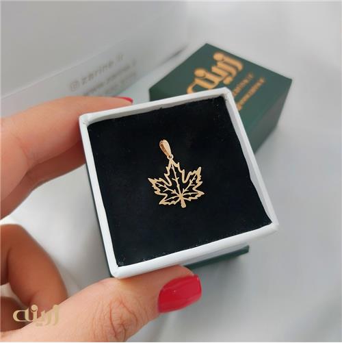 آویز طلا برگ پاییزی سبک