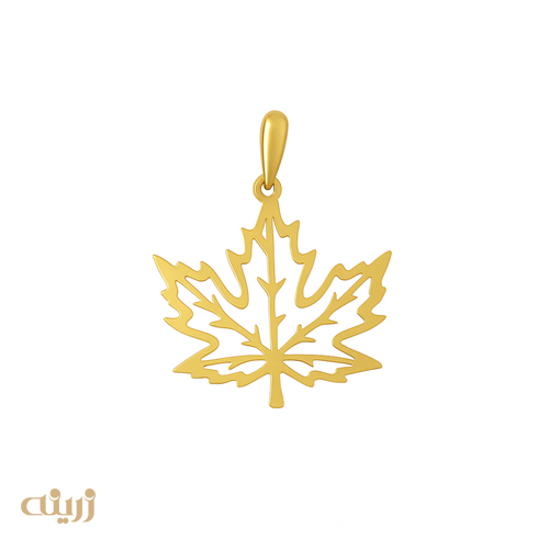 آویز طلا برگ پاییزی سبک