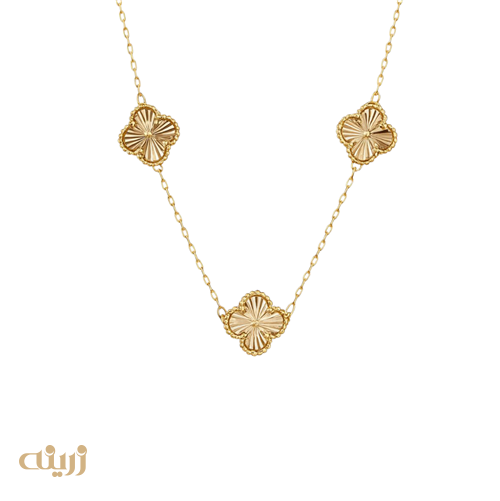 گردنبند طلا سه ونکلیف تراش 
