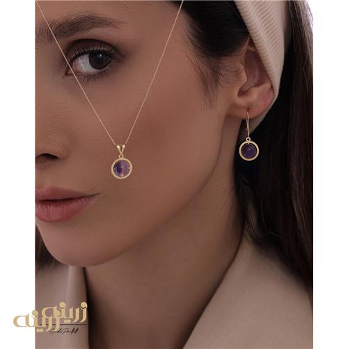 گوشواره طلا عصایی آمیتیست کادویی