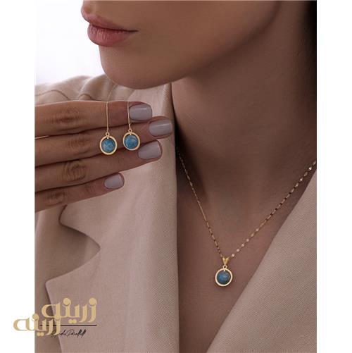گوشواره طلا عصایی آپاتیت کادویی