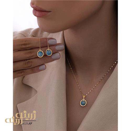 گوشواره طلا عصایی آپاتیت کادویی
