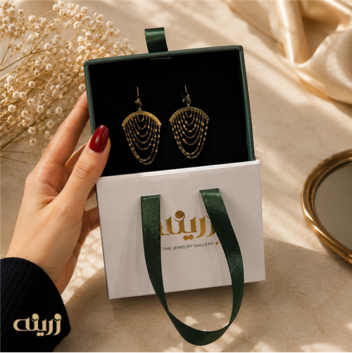 گوشواره طلا پولکی عربی سبک