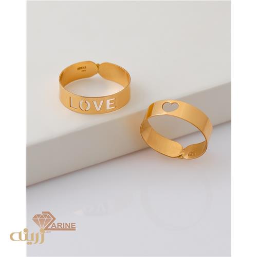 انگشتر تسمه ای طرح  Love و قلب