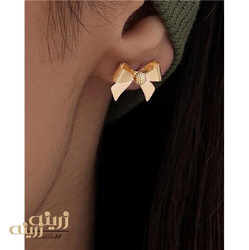 گوشواره طلا میخی پاپیون دستساز
